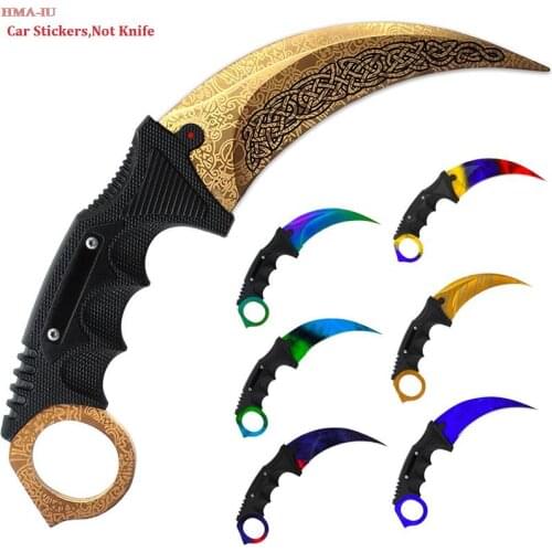 For CS GO Knife Personality Car Stickers and Decal Waterproof Laptop Motorcycle