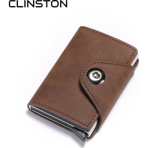 2020 New Rfid Vintage Hasp Card Holder Small Slim Leather Wallet Card Box Mini Thin Couple Purse For Man And Women Love Gift