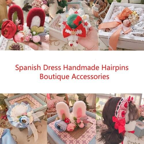 2020new Arrivals Girls Dress Hair Accessories Girls Headbands Party Wedding Sweet Spanish Dress Handcrafted Hairpins