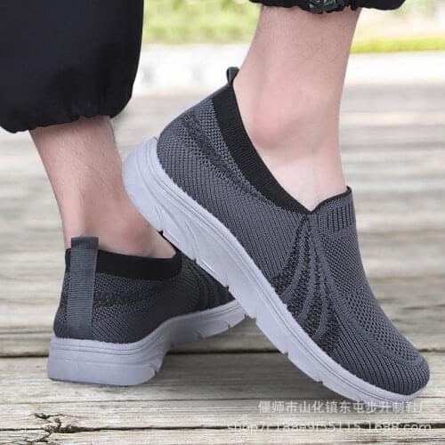 Fitness walking shoes new mens and womens shoes lazy shoes sports and leisure sets of feet couple flying shoes