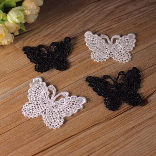 Patches For Clothing Fallout Lace Clothing Accessories Exports Fine White Bow Soluble Embroidery 6.5cm*5cm