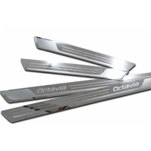 Fit for Skoda Octavia A5 A7 A9 2007-2018 Car styling stainless steel ultrathin door sill scuff plate welcome pedal threshold