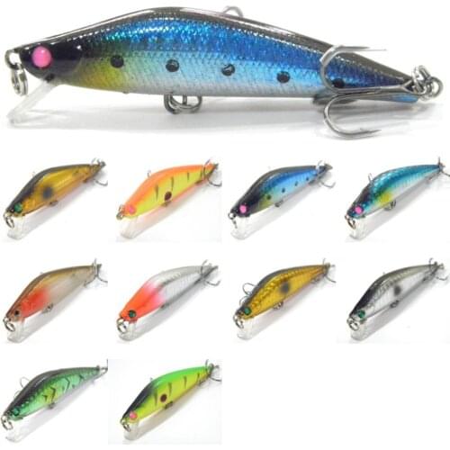 WLure Minnow Crankbait Shallow Diver #6 Black Nickle Treble Hooks ABS Plastic Variant Colors Jerkbait 7g 7.5cm Fishing Lure M653
