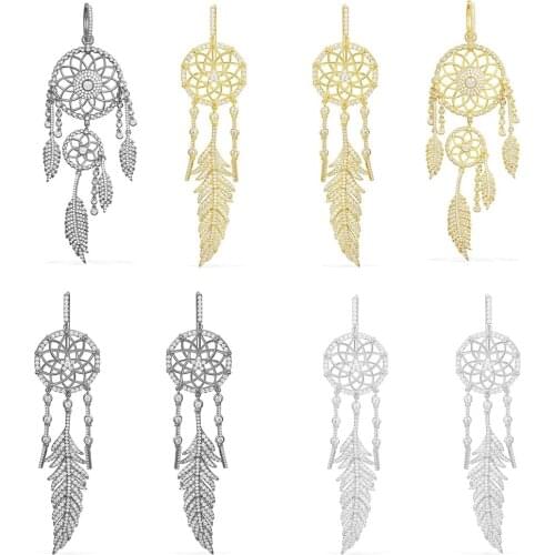 Series Of Women Dream Catcher Feathers Korean Earrings For Jewelry Accessories Engraved