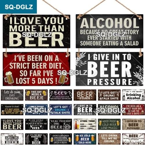 [SQ-DGLZ] Alcohol Wooden Sign Drink Beer Plate Plaque Wood Bar Plaque Pub Wall Decoration Pendant Door Hanging Sign Home Decor