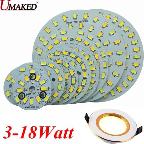 Warm/Cold White two color in one PCB 3W 5W 7W 9W 12W 15W 18W 5730 SMD Light Board Led Lamp Panel For Ceiling PCB With LED