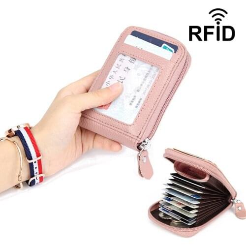 Top Layer Cowhide Rfid Anti-theft Credit Card Card Package Organ Card Package Card Package Multi-card Genuine Leathe