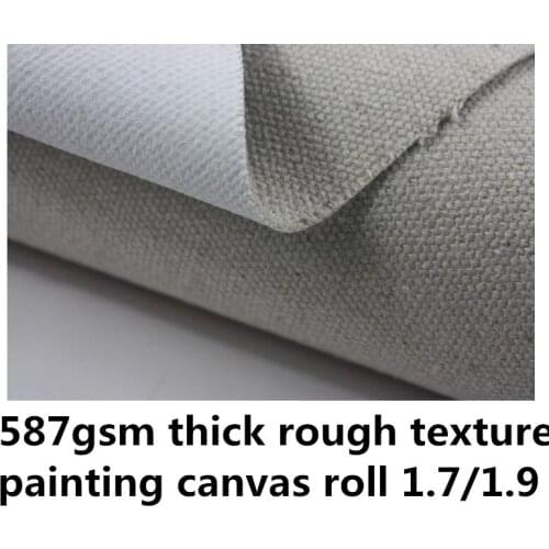 587gsm heavy linen blend canvas thick medium rough texture for artists