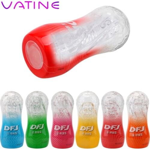 VATINE Sex Toys for Men Real Vagina Endurance Exercise Transparent Aircraft Cup Masturbator Male Masturbation Cup Soft Pussy