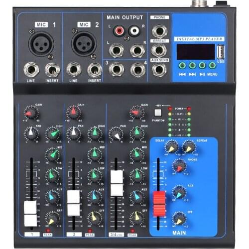 High Tone Quality Multi-Function Recording Mixing Console 4-Channel Meeting Hosting Singing Mixing Console