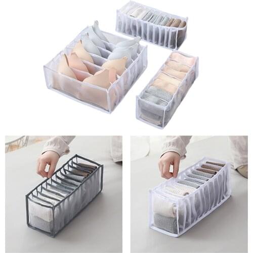 NEW Foldable Underwear Drawer Organizers Dividers Closet Dresser Clothes Storage Organizer Box For Bras Scarves Ties Socks Box