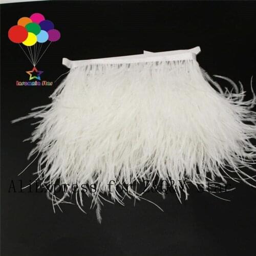 Z&Q&Y natural beautiful ostrich hair dyed bleaching white made cloth side performance clothing decoration DIY crafts feather