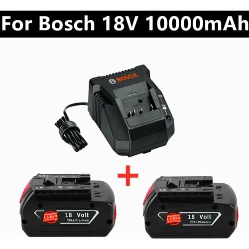 Charger for Bosch Electric Drill 18 V 10000 mAh Li-ion Battery BAT609, BAT609G, BAT618, BAT618G, BAT614, 2607336236 Charger