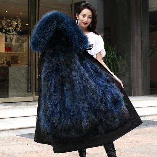 S-7XL Womens Winter Parka with Real Fur 2020 New Fashion Waterproof Warm Thicken Black Parka Jacket with Fur Hood CoatFemale