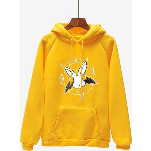 Winter Coat Casual Pink Harajuku Star Bat Print Lace Up Women Hoodies Fleece Oversize Velvet Hooded Sweatshirt Pullover Female