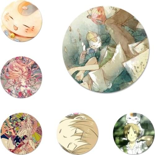 Natsume Yuujinchou Japanese anime Cute Icons Pins Badge Decoration Brooches Metal Badges For Backpack Decoration 58mm