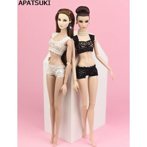 1Set Lace Underwear Vest & Brief For Blythe Doll 1/6 Knickers For Barbie 1/6 BJD Dolls Top & Underpant For Barbie Dollhouse