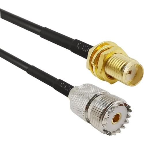 1Pcs RG58 Pigtail UHF Female To SMA Female RF Coaxial Cable Connector Antenna Extension 1/2/3/5/10M
