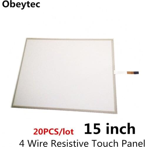 TS150A4B06*20PCS 15 inch resistive touch panel 4 wire, AA 304*228mm; OA 321*247mm, Panel only