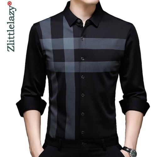 2021 brand designer striped mens shirts for men clothing korean fashion long sleeve shirt luxury dress casual clothes jersey 148