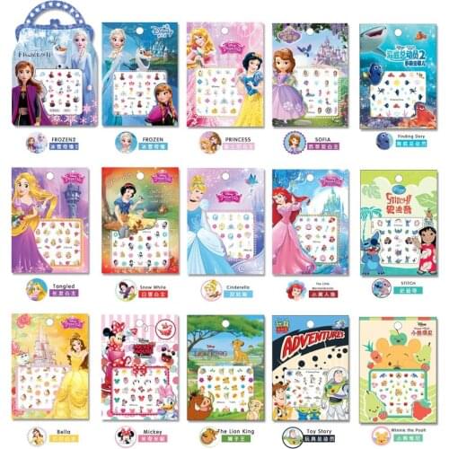 21 Designs Girls frozen Princess elsa Anna Makeup Nail Stickers Disney snow White Sophia Mickey Minnie kids earrings Cartoon toy
