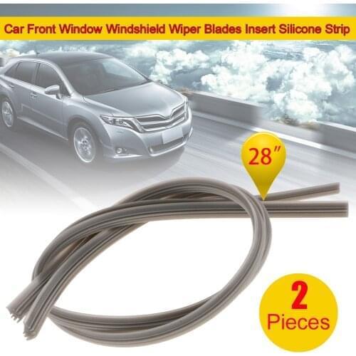 28 Inch Car Window Wiper Blade Strip Universal 6mm Auto Window Boneless Wiper Blades Silicone Strips Dual Rubber Car Accessories