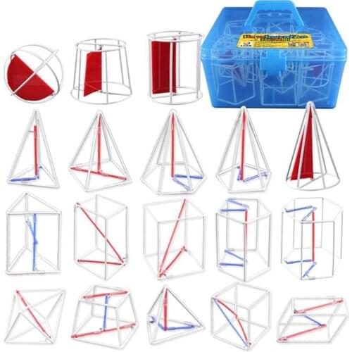 19 pieces/set 3D Spatial Visualization Geometric Solid Model - High School Math Geometry Visual Aids Teaching Tools Learning Toy