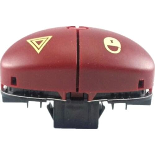 96403778JK Red 5Pin flasher switch for peugeot 206 1999-2015 6554.L0 hazard switch for Citroen