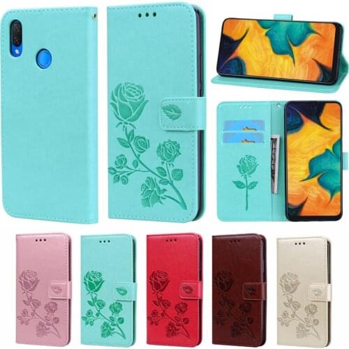 A20 Fashion Rose Flower Leather Flip Case For Samsung Galaxy A20 Funds Mobile Phone Cover For Samsung Galaxy A 20 Capa