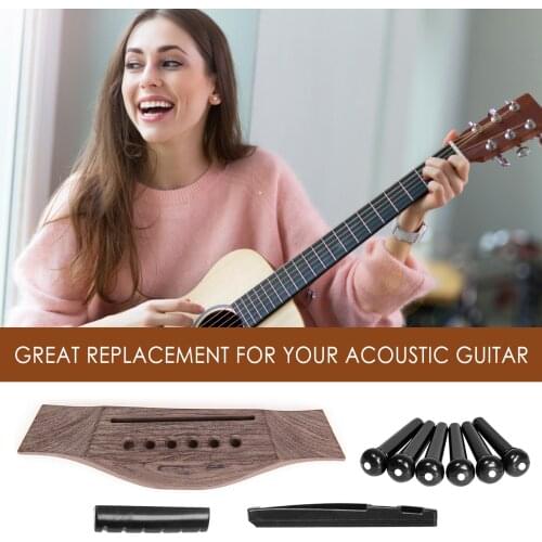 Acoustic Guitar Rosewood Bridge Pins Saddle Nut Sets Accesories Acoustic Guitar Rosewood Guitar Accessories