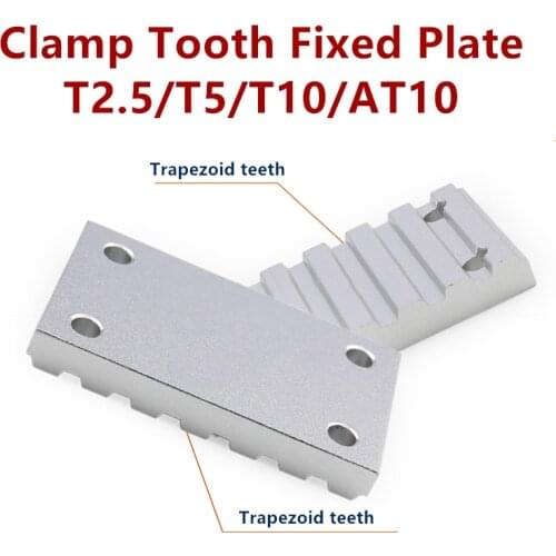 Aluminum Trapezoid teeth Clamp Tooth plate T2.5 T5 T10 AT10 for open synchronous belt Fixed timing Belt connection Gusset plate