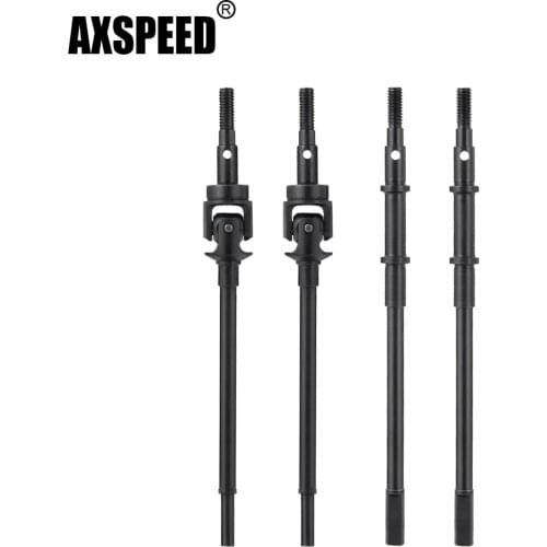 AXSPEED Metal Steel Front Rear Axle CVD Drive Shafts for Axial SCX10II 90046 1/10 RC Crawler Car Upgrade Parts