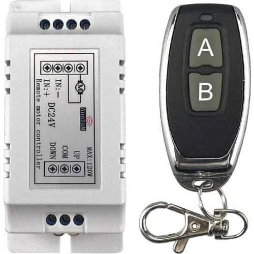 Wireless remote control switch 433mhz rf transmitter receiver 18v to 24v motor Forward + Reverse Stop steering Controller module