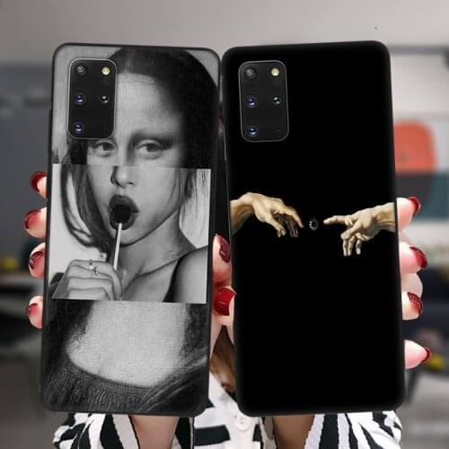 Statue Abstract Art Black Soft Case For Samsung Galaxy S21 S20 FE S10 Plus NOTE 20 Ultra M02 F62 M62 M21 M30S M31 M31S M51 Cover
