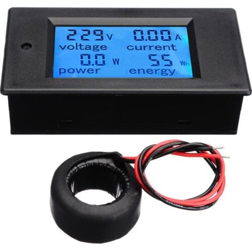 AC 100A Digital LCD Meter Wattmeter Power Voltmeter Amperemeter With Current Transformer For Electrical Instruments