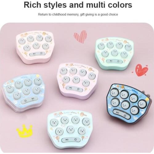 Mini Gaming Device Hamster Hand-held Toy Children Puzzle Creative Interactive Baby Memory Training Macaron Black White Shell