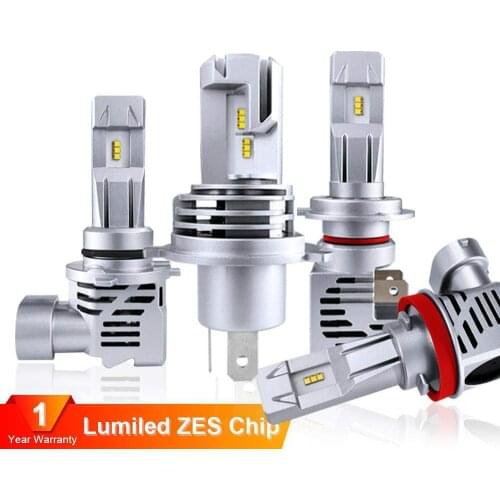 2 PCS Turbo Wireless Small Size Car H7 H4 H1 9005 9006 9012 H11 H8 LED Headlight Bulbs, 6000K White,110W Top ZES Chips,15000LM