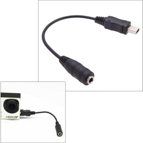 Mini USB to 3.5mm Mic Microphone Adapter Cable Cord for Gopro HD Hero 1 2 3 3+ 4 Camera