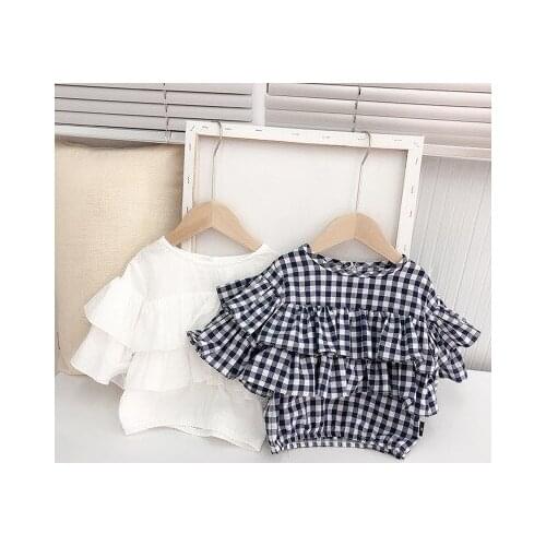 Baby Girl Plaid Shirt Childrens Clothing 2019 Spring Summer New Toddler Girl Cute Plaid Long Sleeve Tee Shirt Baby Blouse Tops
