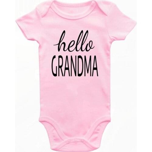 Hello Grandma Printing New Born Baby Clothes One-Pieces Baby Rompers Girl Toddler Clothing Infant Kids Boys Jumpsuit Outfits