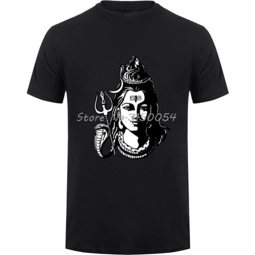 Summer Funny Hindu Shiva The God T Shirt Men Short Sleeved O-Neck T-shirt Summer Cotton Tshirt Tee Harajuku