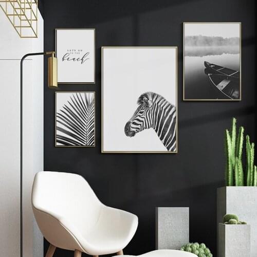 Minimalism Black Zebra Canvas Painting Wall Art Nordic Posters and Prints Wall Pictures for Living Room Decoration Frameless