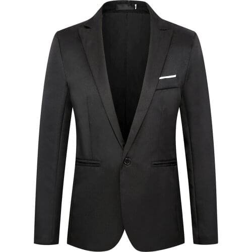Fashion slim solid color casual suit mens business suit a small buttoned-down blazer