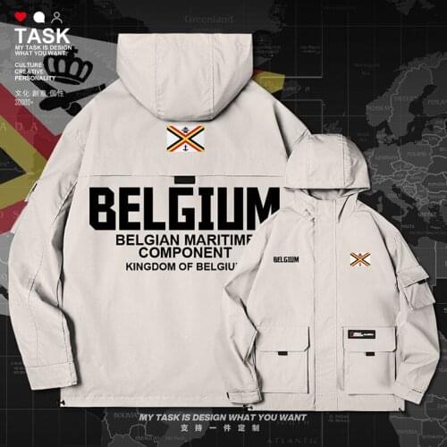 Belgium BEL Belgique Belgien Belgian men jacket hooded Navy logo army fan windbreaker Military fashion mens autumn clothes