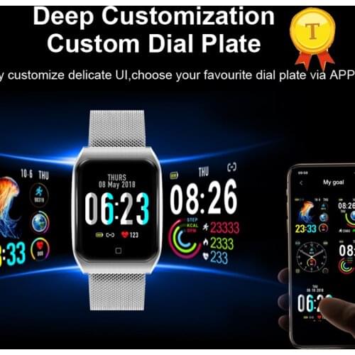 Colorful Screen full metal Smart Band man Smart Bracelet dynamic Real-time Heart Rate Monitor Sport waterproof smart wristwatch
