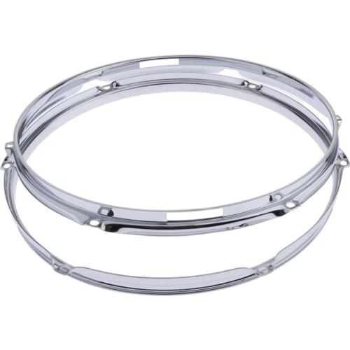 2 Pcs Premium Alloy Steel Snare Drum Hoop Rim 14 inch 6 Holes 1.5mm
