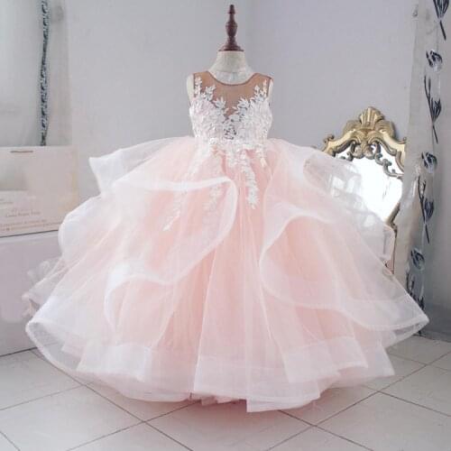 Custom New Princess Flower Girl Dress Infant Kids Birthday Party Dress Girls Pageant Gowns Communion Dress Photoshoot