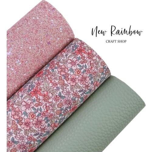 New Rainbow A4 Sheets DIY Synthetic Leatherette Liberty Of London Flower Pattern Perfect For Hairbows, Earrings, Babyshoes Craft