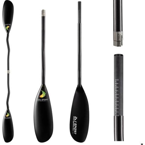 ZJ SPORT High Performance Carbon Fiber Kayak Paddle EPIC Large Wing Blade Wing Paddle With Oval Split Shaft 10CM Length Extend
