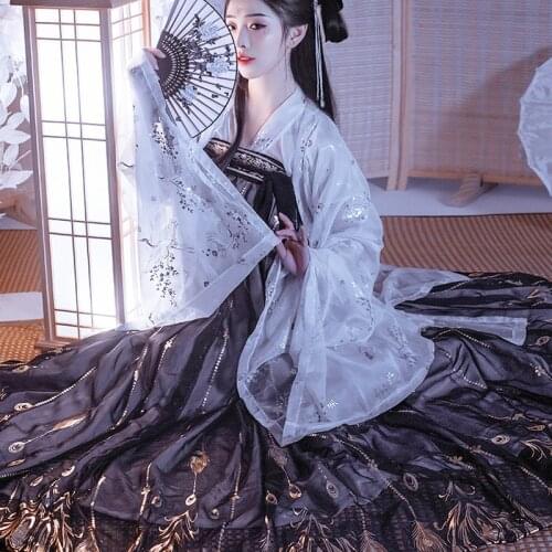 Ancient Chinese Costume Fairy Cosplay Hanfu Dress Women Vintage Tang Suit Girl Princess Costume Hanfu Folk Dance Dress DQS432